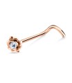 Flower Silver Curved Nose Stud NSKB-723